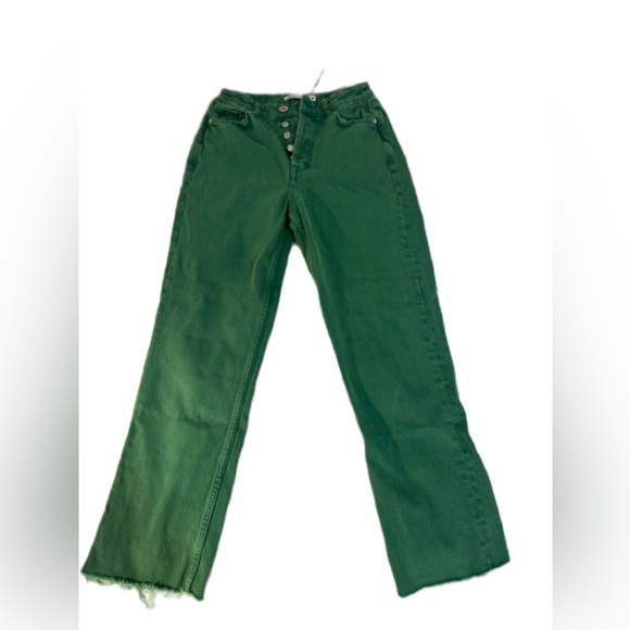 ZARA high rise green jeans - Picture 4 of 6